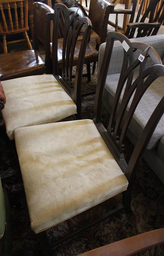 Pair of Chippendale style mahogany dining chairs